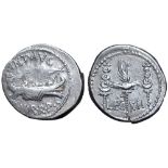 Marc Antony Legionary AR Denarius. Military mint moving with Antony, autumn 32 - spring 31 BC. ANT•