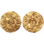 Visigoths, Spain. Swinthila AV Tremissis. Cordoba, AD 621-631. + SVINTHIIIΛ RE, facing bust / +