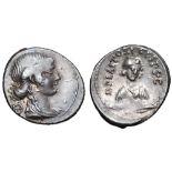 M. Plaetorius M. f. Cestianus AR Denarius. Rome, 69 BC. Draped bust of Fortuna right, wheel as