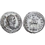 Caracalla AR Denarius. Rome, AD 208. ANTONINVS PIVS AVG, laureate head right / PONTIF TR P XI COS