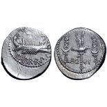 Marc Antony Legionary AR Denarius. Military mint moving with Antony, autumn 32 - spring 31 BC. ANT•