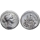 Faustus Cornelius Sulla AR Denarius. Rome, 56 BC. Draped bust of Diana right, wearing diadem with