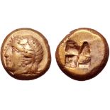 Ionia, Phokaia EL Hekte. Circa 387-326 BC. Head of Io to left; below, small seal to left /