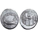 Marc Antony Legionary AR Denarius. Military mint moving with Antony, autumn 32 - spring 31 BC. ANT•