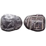 Samaria(?), uncertain mint AR Stater. Circa 4th century BC. Uncertain design / Archaic temple within