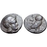 Baktria, 'Athenian Series' AR Didrachm. Uncertain mint in the Oxus region, circa 261-239/8 BC. Attic