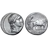 Octavian AR Denarius. Italian mint (Rome?), autumn 30 - summer 29 BC. Laureate head of Apollo Actius