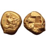 Mysia, Kyzikos EL Stater. Circa 450-330 BC. Gaia rising out of the earth, bearing in both hands