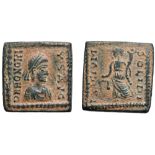 Honorius Æ Exagium Solidi Weight. AD 393-423. D N HONORIVS AVG, pearl-diademed, draped and cuirassed