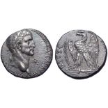 Galba AR Tetradrachm of Antioch, Seleucis and Pieria. Dated 'New Holy Year' 1 = AD 68. ΓAΛBAC KAICAP
