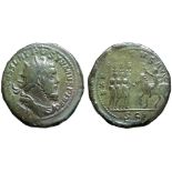 Postumus Æ Double Sestertius. Colonia Agrippinensis, AD 260. IMP C M CASS LAT POSTVMVS P F AVG,