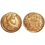 Constantius II AV Solidus. Antioch, AD 347-355. FL IVL CONSTANTIVS PERP AVG, laurel and rosette