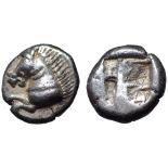 Ionia, uncertain mint Pale EL Hekte. Circa 5th century BC. Uncertain standard. Forepart of horse