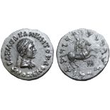 Indo-Greek Kingdom, Philoxenos Aniketos AR Tetradrachm. Circa 125-110 BC. BAΣIΛEΩΣ ANIKHTOY