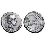 D. Junius Brutus Albinus AR Denarius. Rome, 48 BC. Bare head of the consul Aulus Postumius Albinus