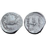 Marc Antony Legionary AR Denarius. Military mint moving with Antony, autumn 32 - spring 31 BC. ANT•