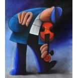 George Callaghan - FIDDLER - Pastel on Paper - 22 x 19 inches - Unsigned