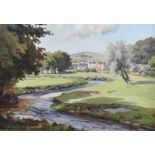 Charles McAuley - FOURTH GREEN, CUSHENDALL GOLF COURSE - Oil on Board - 18 x 26 inches - Signed