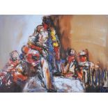 J.B. Vallely - DANCING ON THE TABLE - Limited Edition Coloured Print (85/150) - 14 x 19 inches -