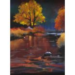 Gregory Moore - AUTUMN RIVER - Pastel on Paper - 15 x 11 inches - Signed