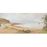 Joseph William Carey, RUA - BELFAST LOUGH, CRAIGAVAD - Watercolour Drawing - 9 x 21 inches - Signed