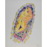 Basil Rakoczi - LOVERS IN A BOAT - Limited Edition Coloured Lithograph (26/50) - 18 x 14 inches -