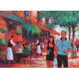 Tony Rome - RESTAURANT AT THE END OF THE BOULEVARD, PARIS - Pastel on Paper - 24 x 32 inches -