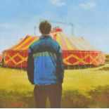 Martin Gale, RHA - CIRCUS TENT - Coloured Print - 11 x 11 inches - Unsigned