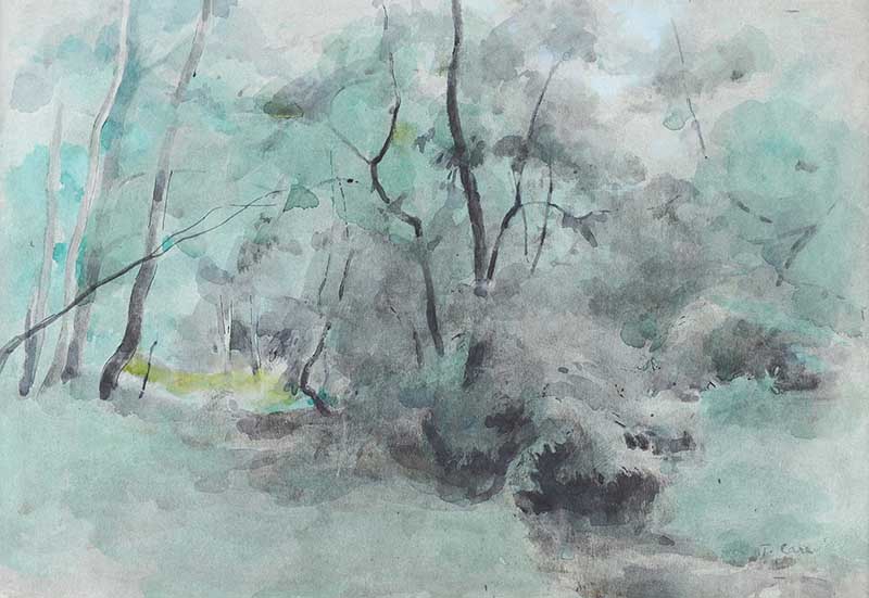 Tom Carr, HRHA RUA RWS - THE WOODS AT SEAFORDE - Watercolour Drawing - 9 x 13 inches - Signed