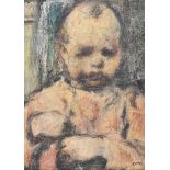 William Conor, RHA RUA - THE SULKY CHILD - Wax Crayon on Paper - 20 x 14 inches - Signed