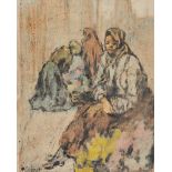 William Conor, RHA RUA - THE FLOWER SELLER - Wax Crayon on Paper - 11 x 9 inches - Signed