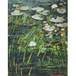 Hanna - WATER LILIES - Coloured Print - 9 x 7 inches - Signed