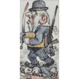 Thomas Ryan, PPRHA - THE LOYALIST - Pen & Ink Drawing with Watercolour Wash - 6 x 3 inches - Signed