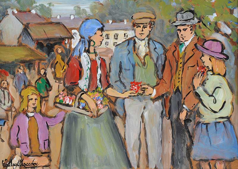 Gladys Maccabe, HRUA - TRAVELLER FAIR DAY - Oil on Board - 10 x 14 inches - Signed