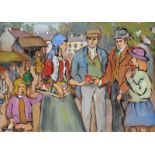 Gladys Maccabe, HRUA - TRAVELLER FAIR DAY - Oil on Board - 10 x 14 inches - Signed