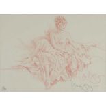 Gordon King - SEATED FEMALE STUDY - Limited Edition Coloured Lithograph (15/75) - 10 x 13 inches -