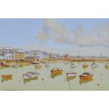 Samuel McLarnon, UWS - PORTRUSH HARBOUR - Coloured Print - 8 x 12 inches - Unsigned