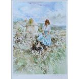 Gordon King - BY THE FIELD GATE - Limited Edition Coloured Print (177/375) - 15 x 11 inches -