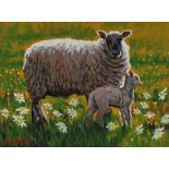 Ronald Keefer - SPRING LAMB - Oil on Board - 12 x 16 inches - Signed