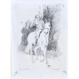 Basil Blackshaw, HRHA HRUA - THE HUNTSMAN - Pencil on Paper - 13 x 9 inches - Signed