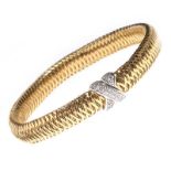 18CT GOLD AND DIAMOND WOVEN LINK BRACELET