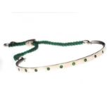 STERLING SILVER BRACELET WITH TSAVORITE GARNET BY MONICA VINADER