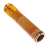 GOLD MOUNTED AMBER CIGAR HOLDER WITH BOX