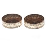 PAIR OF SILVER WINE COASTERS