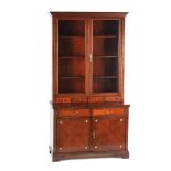 GLAZED TWO DOOR BOOKCASE