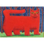 Graham Knuttel - GINGER CAT - Pastel on Paper - 20 x 28 inches - Signed