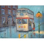 James Downie - OLD LEYLAND ATLANTEAN BUS - Oil on Canvas - 12 x 16 inches - Signed