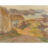 Maurice Canning Wilks, ARHA RUA - COTTAGE ON THE ANTRIM COAST - Oil on Canvas - 14 x 18 inches -