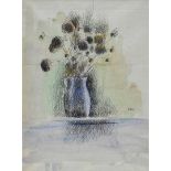 Daniel O' Neill - VASE OF FLOWERS - Pen & Ink Drawing with Watercolour Wash - 11 x 8 inches -