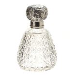 STERLING SILVER-TOPPED GLASS PERFUME BOTTLE